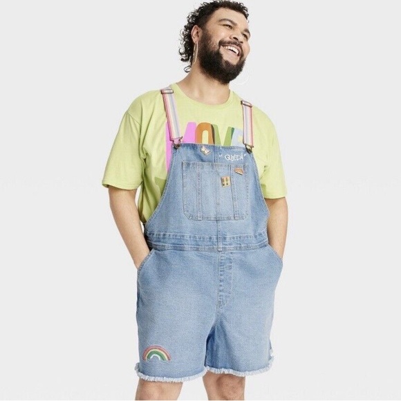 NWT Target Pride Queen Rainbow Overalls M - Picture 2 of 8